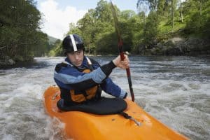 upstream kayaking